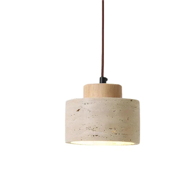 Pendant Light Travertine Stone 16.5 cm Warm White Bedroom Bedside Hanging Ceiling Lamp Scandinavian Ambient Lighting | Thomler
