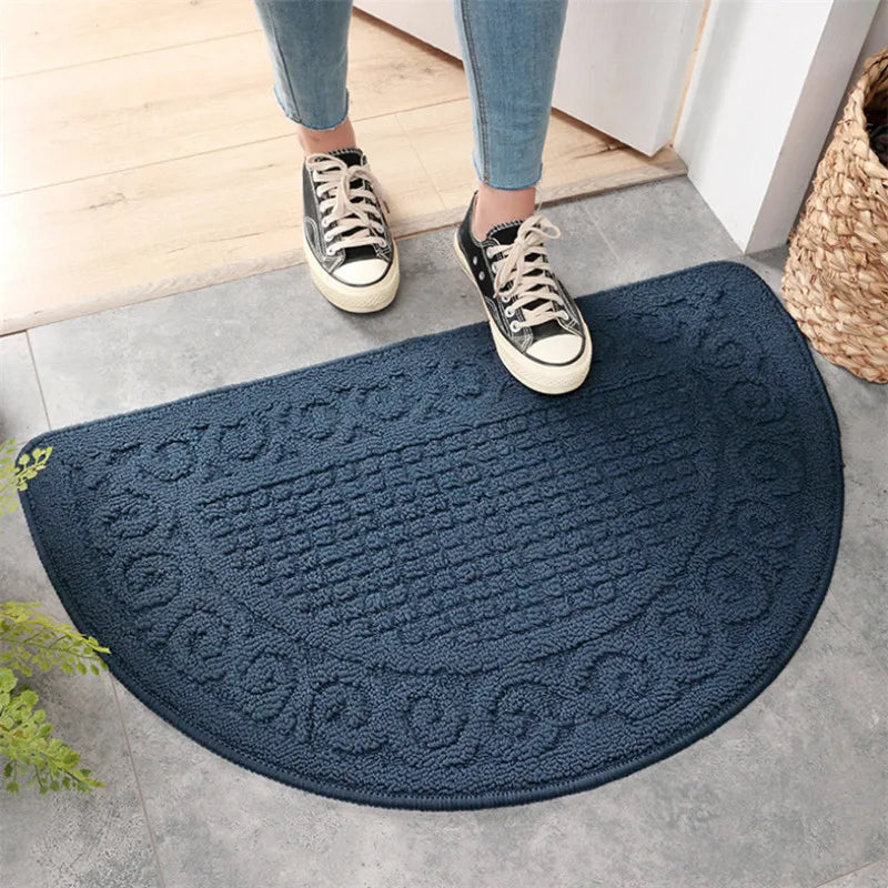 Semicircle Doormat Non-Slip Polyester Entry Mat for Front Door Kitchen Bathroom | Thomler