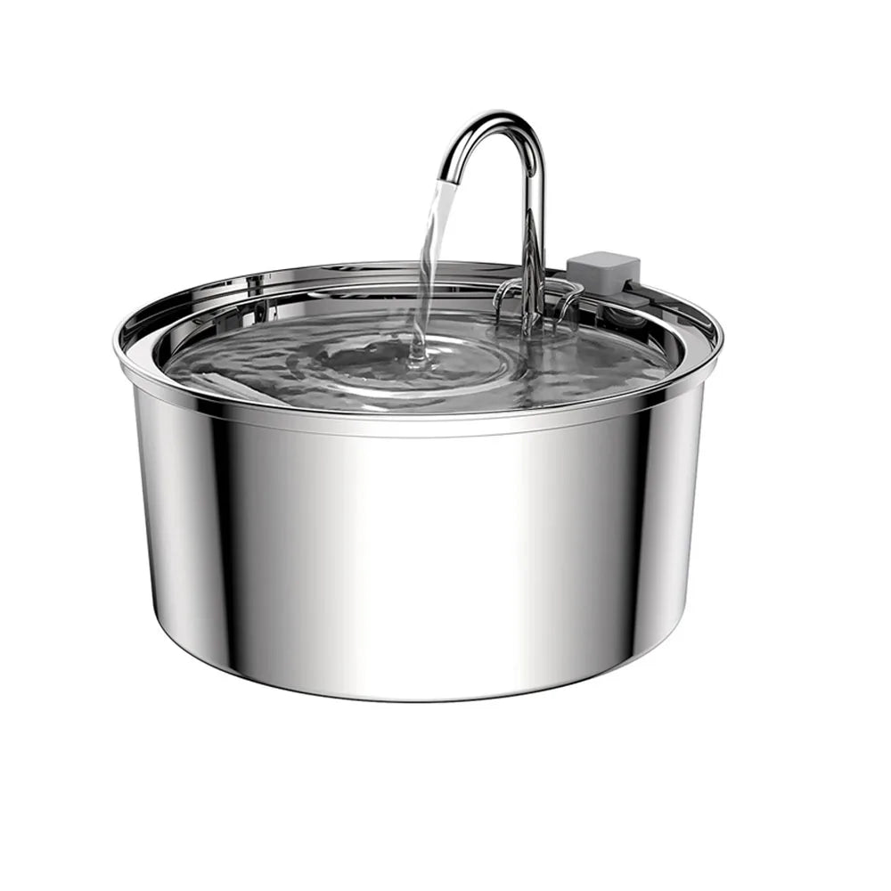 Cordless cat water fountain - Stainless Steel Pet Water Feeder Cat Automatic Water Fountain USB Electric Mute for Cat Dog Filter Fountain Smart Drinking Bowl