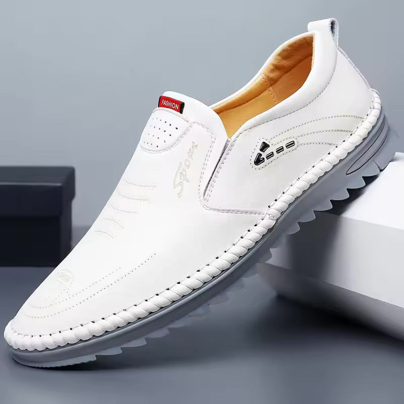 Men's Cushioned Slip-On Sneakers with Arch Support - Breathable Mesh Walking Shoes for Standing All Day - Ergonomic Footbed Loafers | Thomler