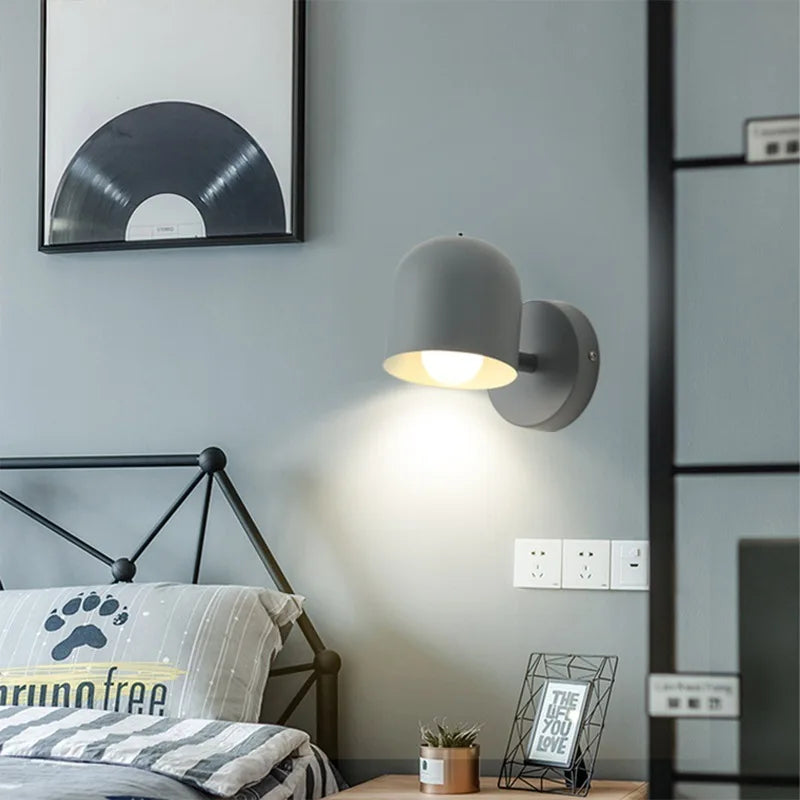 Wall Lamp Iron Glass 6.7 in White Flush Mount Bedroom Hallway Sconce Lighting Fixture Modern Minimalist | Thomler