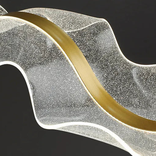 Contemporary Flowing Acrylic LED Ceiling Fixture with Satin Brass Finish | Thomler