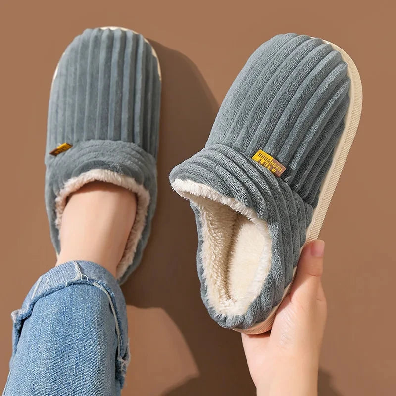 Plush Faux Fur House Slippers – Cozy Indoor Slide-On for Women & Men, Cushioned Footbed, Non-Slip Rubber Sole for Winter Loungewear | Thomler