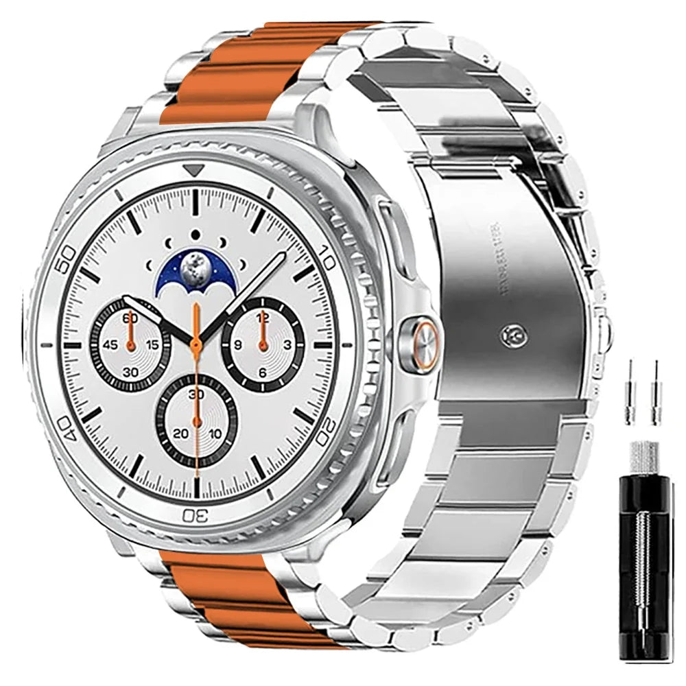 Stainless Steel Link Band for Galaxy Watch 9, Watch 8 & Watch 8 Classic – Premium Metal Bracelet Strap with Quick-Release Links – Fits | Thomler