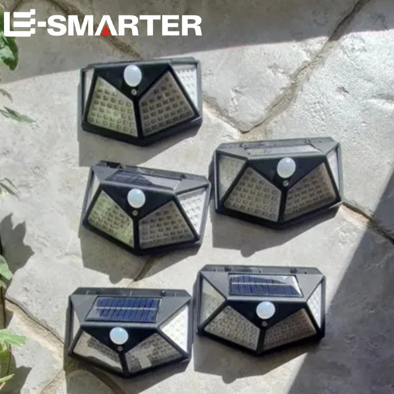 Motion-Activated Solar Security Light with 100 LEDs for Outdoor Walls | Thomler