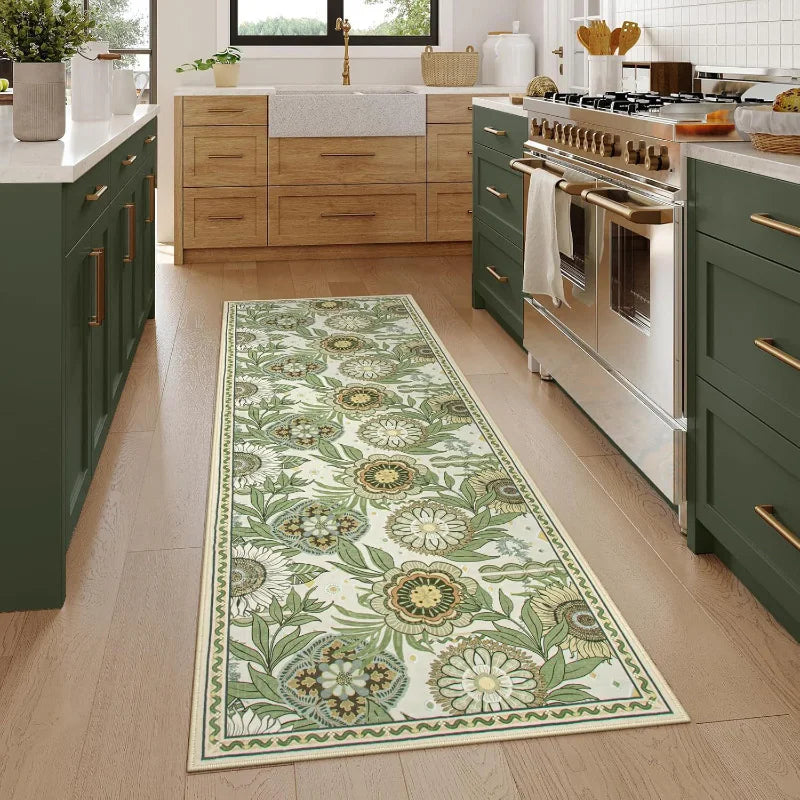 Geometric Print Runner Rug for Hallways – Slip-Resistant Extra Long Entryway Floor Mat | Thomler