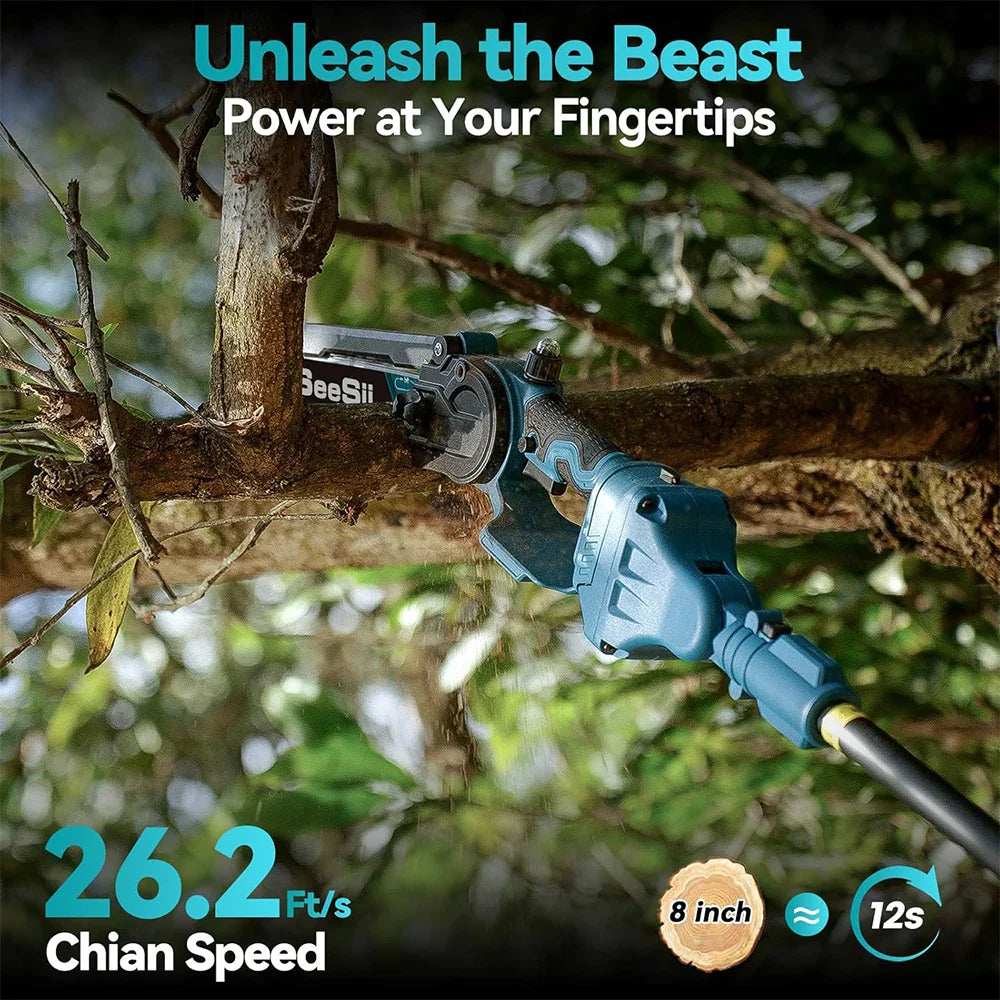Pole Saw Cordless 20.0 cm 21V Extendable Garden Tree Pruning Chainsaw With Adjustable Cutting Head | Thomler