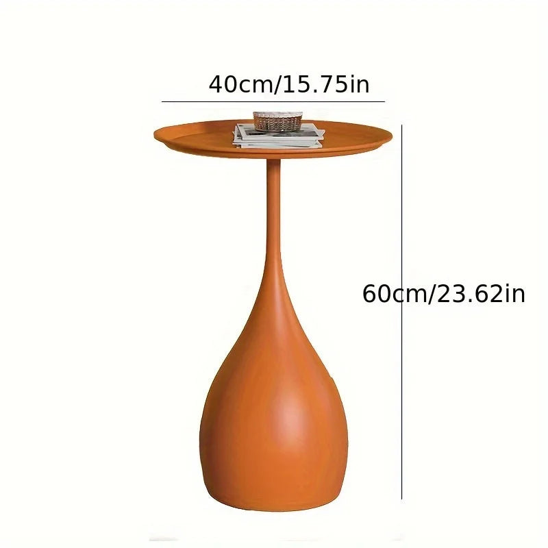 Rolling Metal Side Table with Round Top – Compact Accent for Living Room & Bedroom | Thomler