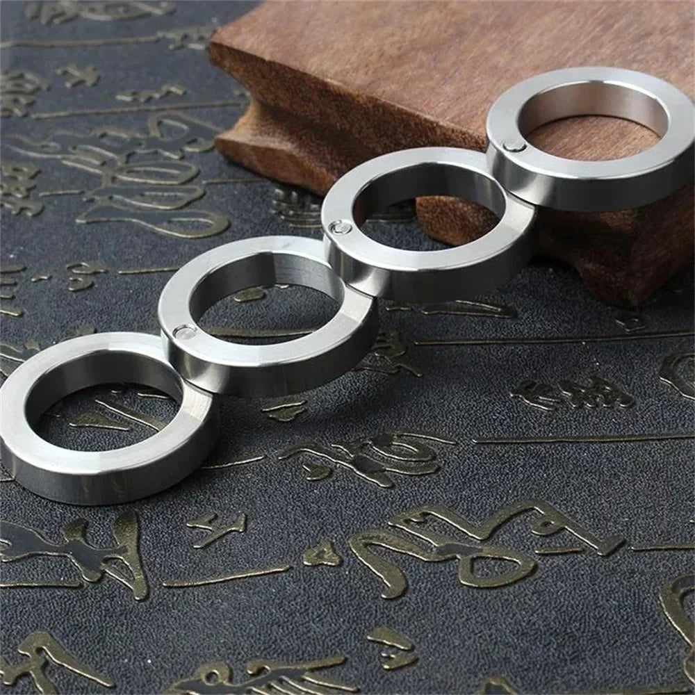 Tactical Emergency Ring Self Defense Tool Silver Metal Finger Guard Discreet Protection Everyday Carry Compact Security Ring for Women Men | Thomler