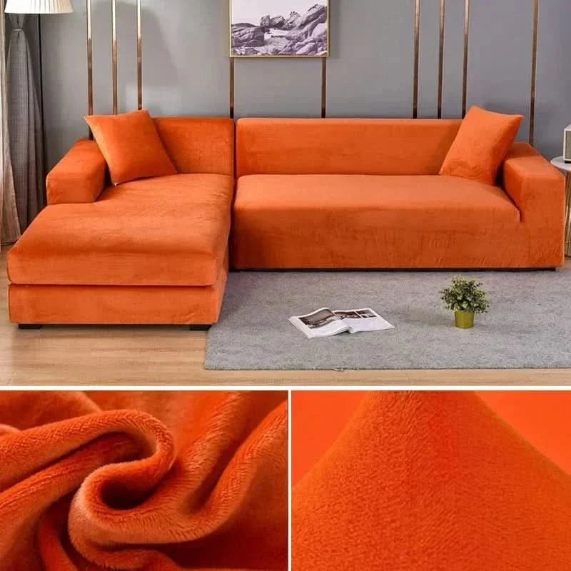 Stretch Velvet Couch Cover – Luxurious Furniture Protector for Living Room | Thomler