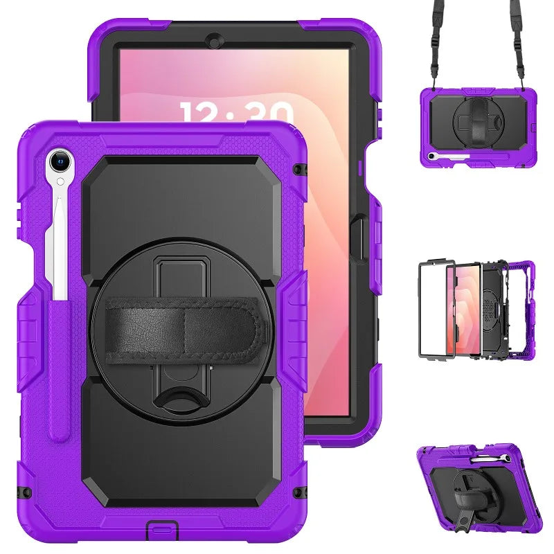 Heavy-Duty Tablet Case for Samsung Galaxy Tab S11–S7 with Rotating Hand Strap, Kickstand & Shoulder Strap | Thomler