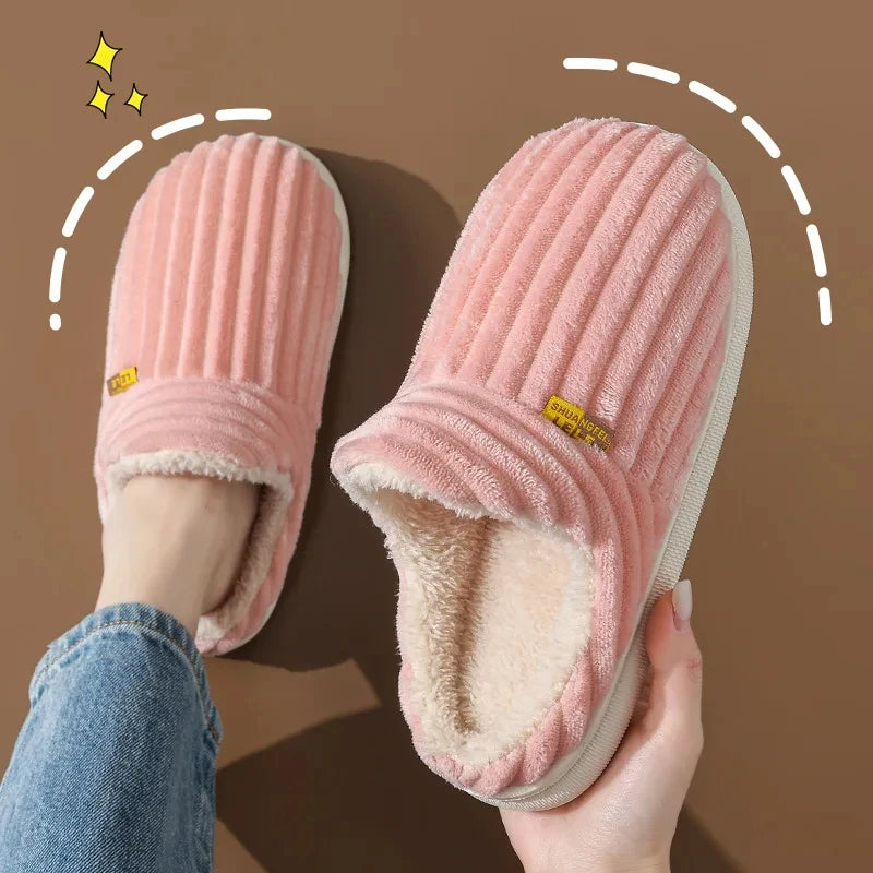 Plush Faux Fur House Slippers – Cozy Indoor Slide-On for Women & Men, Cushioned Footbed, Non-Slip Rubber Sole for Winter Loungewear | Thomler