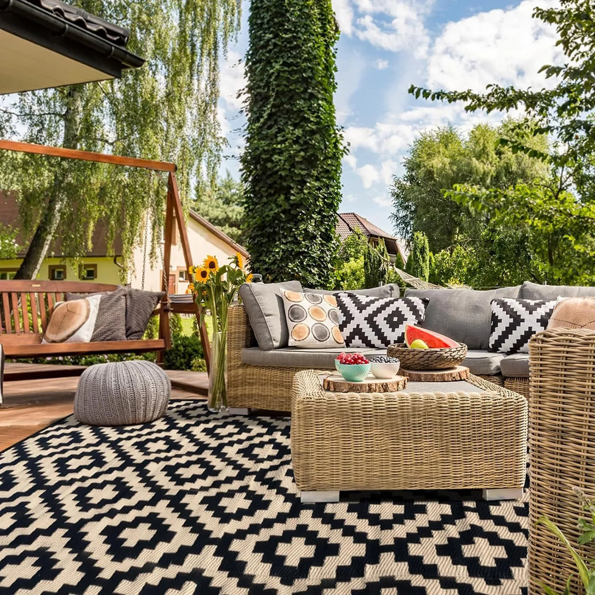 Waterproof Outdoor Area Rug Rectangle Camping Picnic Blanket Soft Lawn Mat Garden Patio Floor Cover Anti-Slip | Thomler