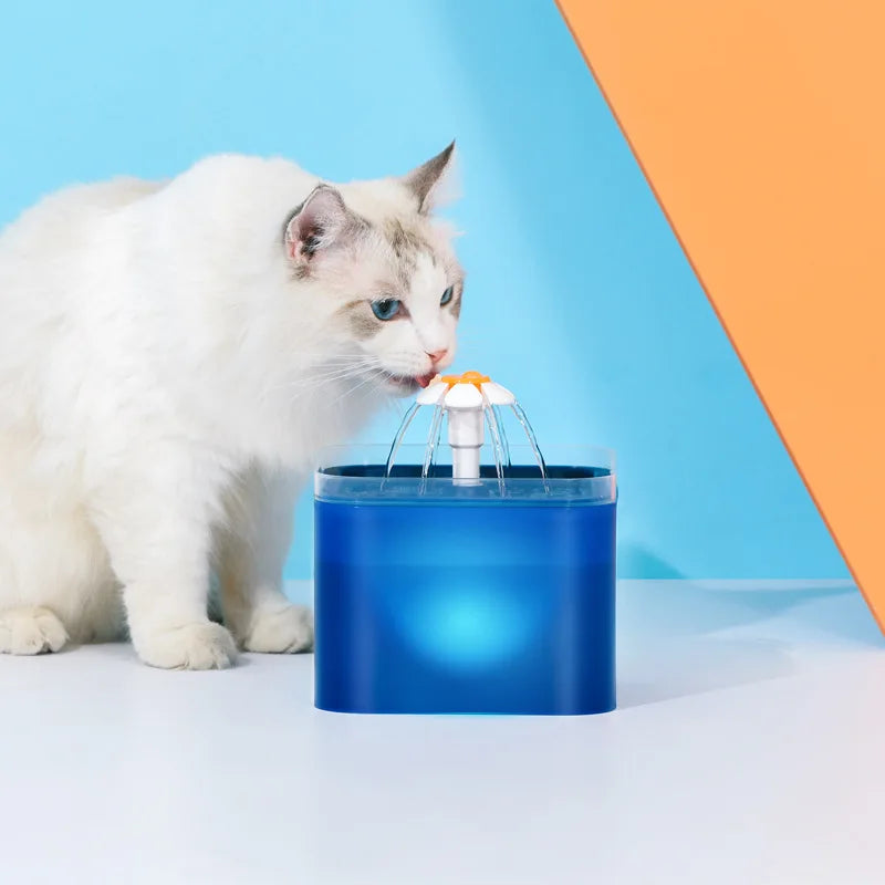 67 oz Recirculating Pet Drinking Station with Illuminated Basin, Multi-Filter Water Flow System for Dogs & Cats | Thomler