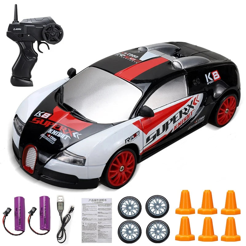 RC Mini Drift Car Remote Control Racing Toy with LED Lights & Rechargeable Battery for Kids & Adults | Thomler