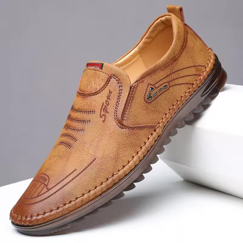 Men's Cushioned Slip-On Sneakers with Arch Support - Breathable Mesh Walking Shoes for Standing All Day - Ergonomic Footbed Loafers | Thomler