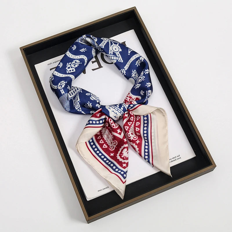 Silky Square Neck Scarf for Women – Multi-Wear Accessory – Hair Tie, Headwrap, Satin Bandana – Versatile Fashion Accent | Thomler