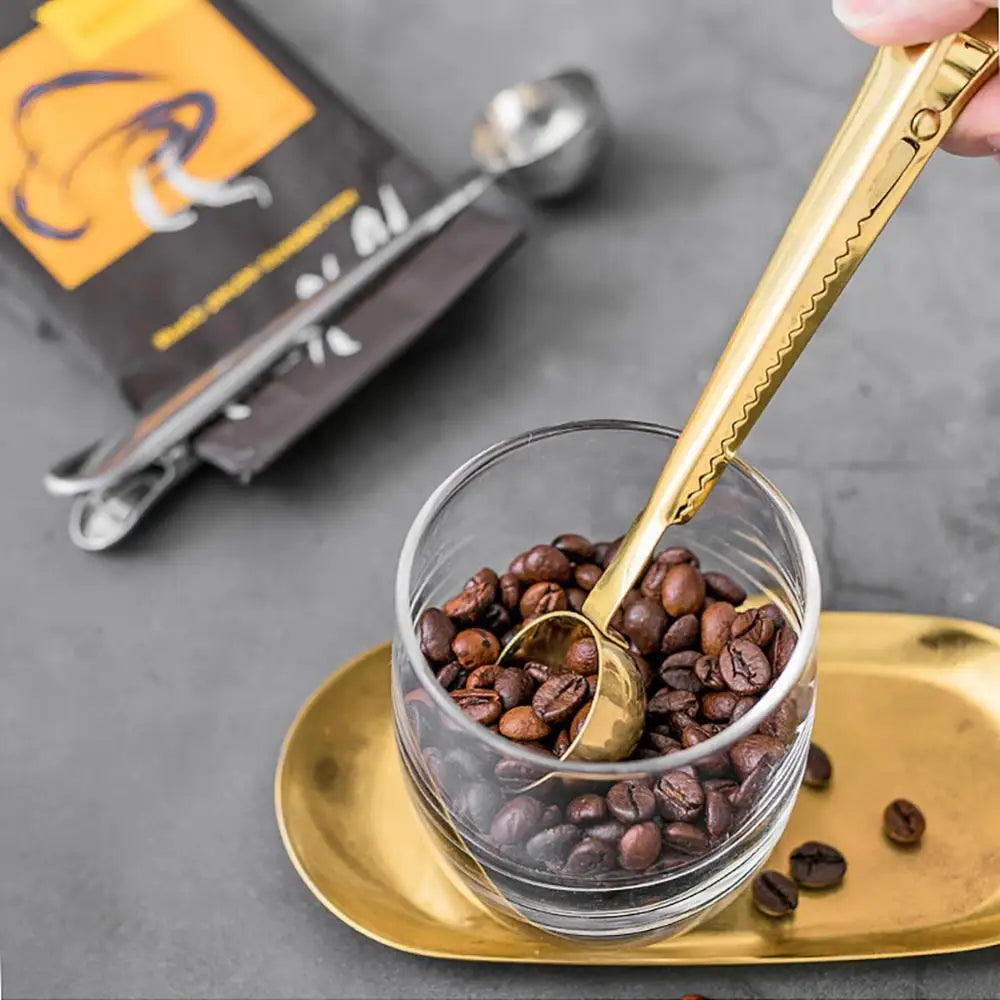 Coffee Spoon Clip Stainless Steel 7 in Kitchen Bag Sealer Measuring Tool Durable Multifunction Home Cafe Accessory | Thomler