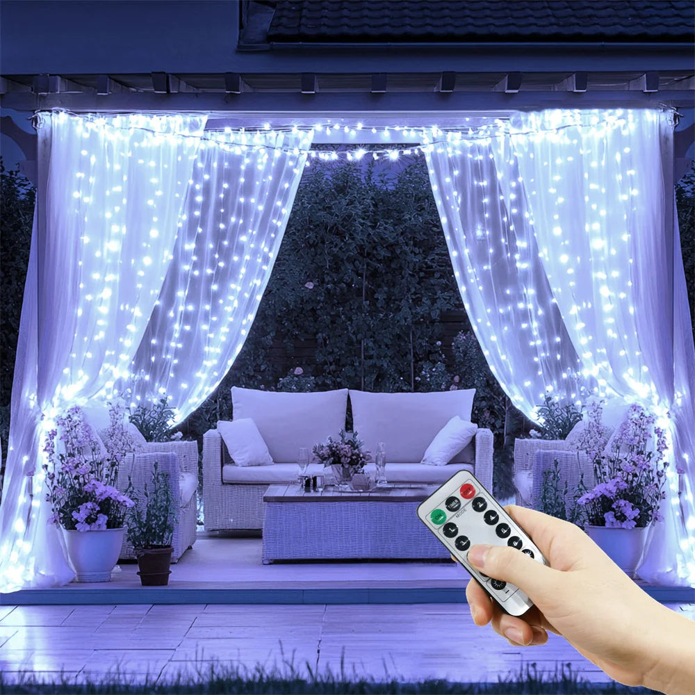 USB Curtain Fairy Lights with Remote – 8 Modes LED String Lights for Bedroom, Wedding, Party & Holiday Decor | Thomler