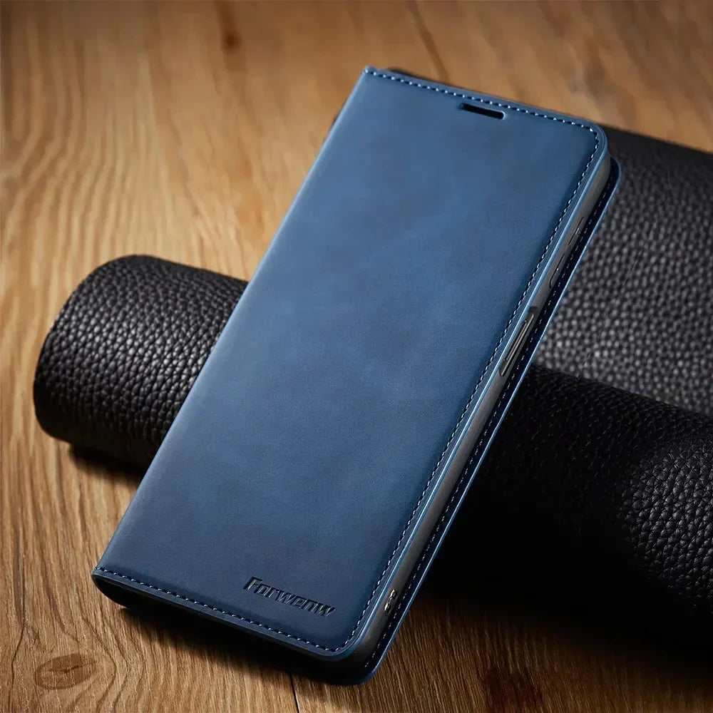 Magnetic Leather Wallet Case for Samsung Galaxy with Card Slots & Flip Cover | Premium Folio Protection for Galaxy S24 Ultra S23 S22 S21 S20 | Thomler