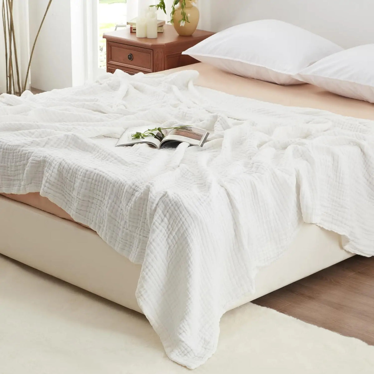 Six-Layer Cotton Gauze Throw Blanket for Couch, Bed & Travel – Breathable Year-Round Comfort | Thomler