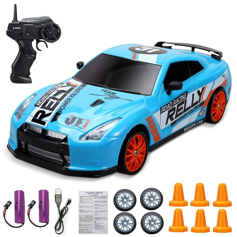RC Mini Drift Car Remote Control Racing Toy with LED Lights & Rechargeable Battery for Kids & Adults | Thomler