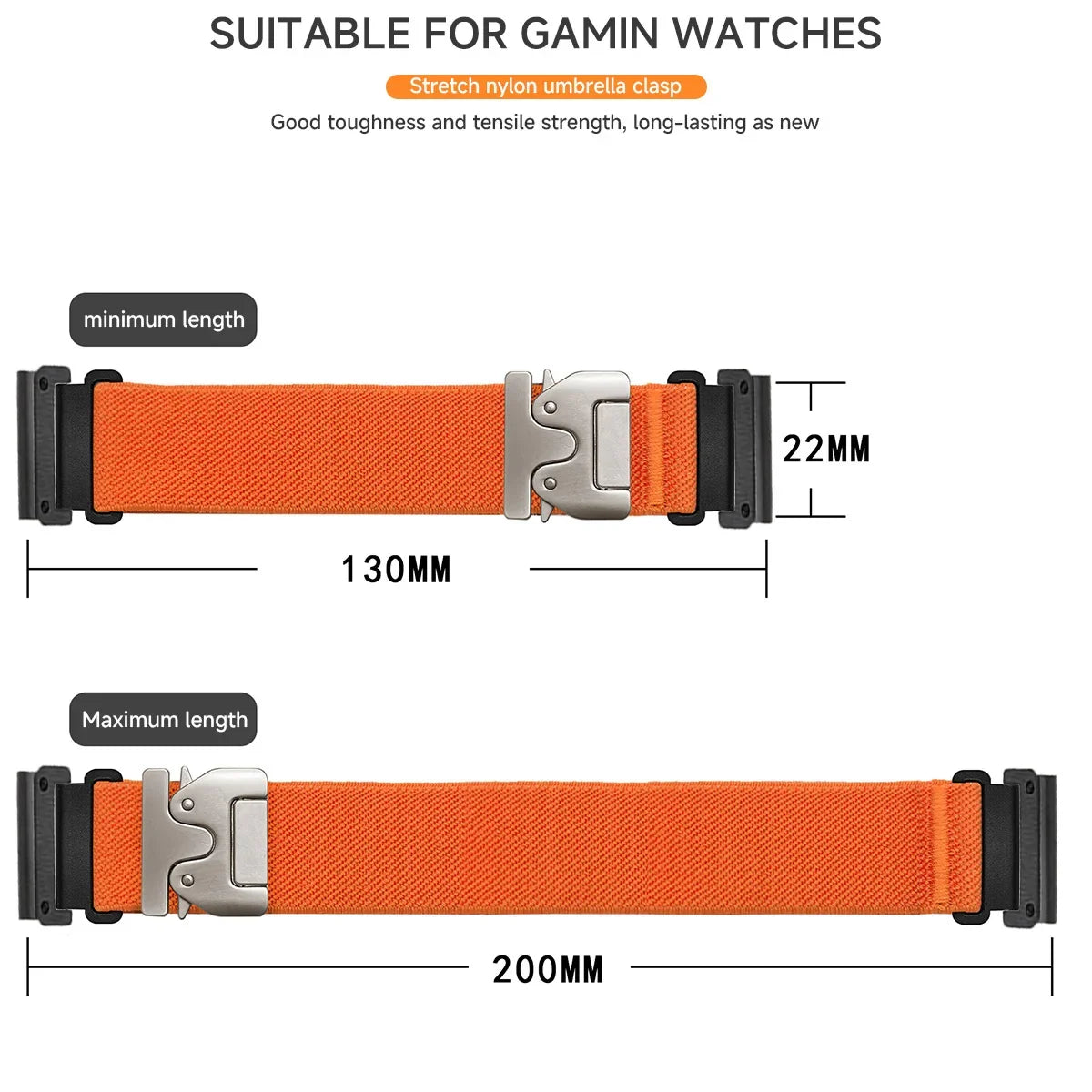 Tactical Nylon Watch Band for Active Smartwatches – Adjustable, Durable Wrist Strap in Multiple Widths – Compatible Replacement | Thomler