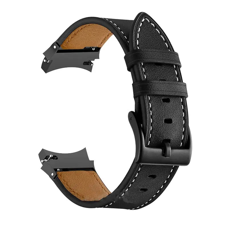 Leather & Steel Smartwatch Strap for Galaxy Watch 5 – Adjustable Wristband in Multiple Finishes | Thomler