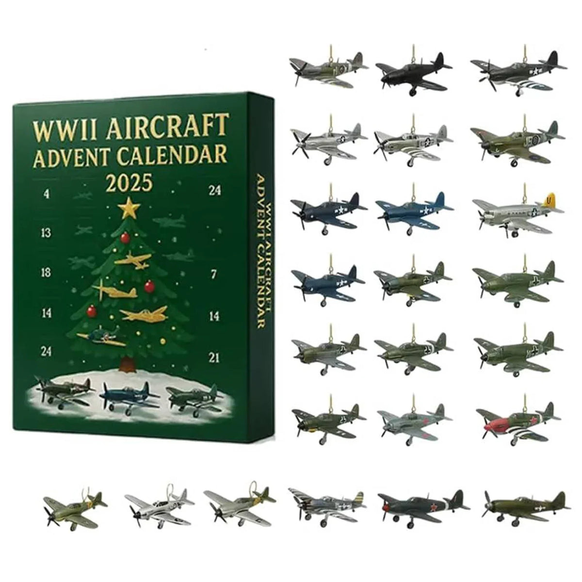 World War II Aircraft Advent Calendar 24-Day Collector Set for History Buffs & Aviation Enthusiasts | Thomler