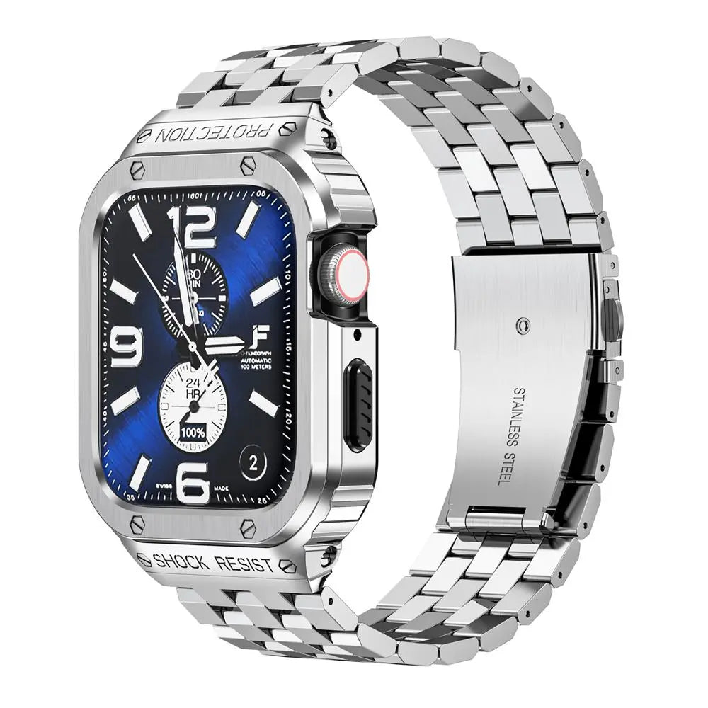 Hardened Steel Wristband & Screen-Guard Housing for 49mm Apple Watch Ultra 1–4 – Precision-Fit Metal Armor System | Thomler
