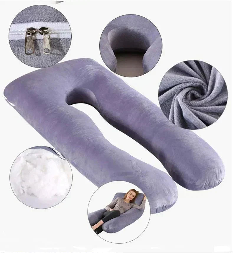 Full-Body Maternity Support Pillow – Ergonomic Relief for Neck, Back & Belly – Multi-Position Sleep Cushion with Washable Cover | Thomler