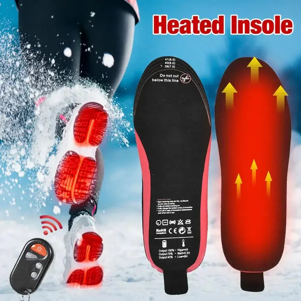 Rechargeable Heated Insoles with Remote Control | 3 Temperature Settings | Trimmable Electric Foot Warmers for Winter Outdoor Activities & | Thomler
