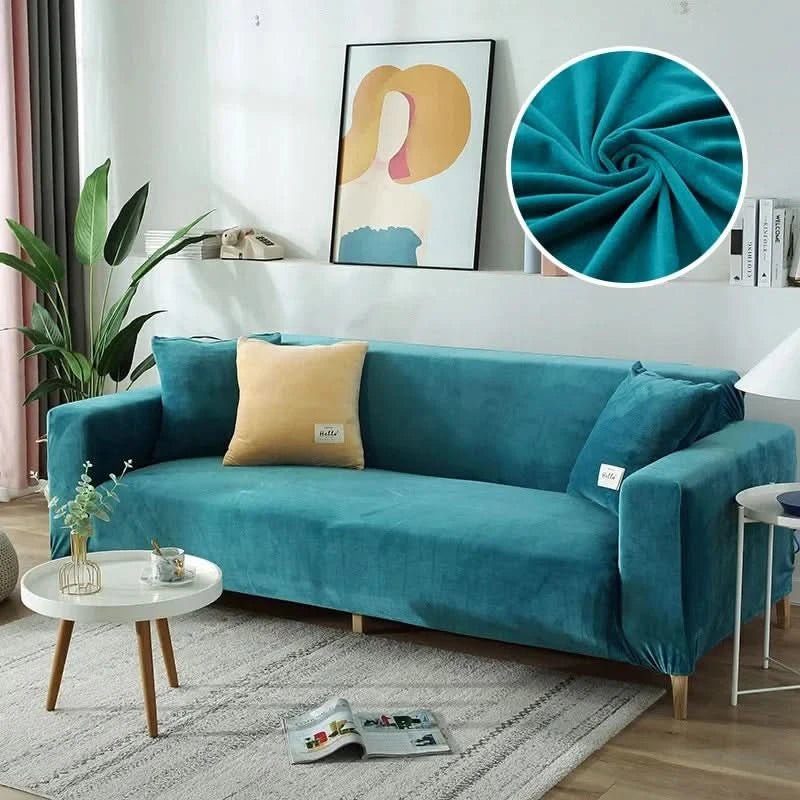 Stretch Velvet Couch Cover – Luxurious Furniture Protector for Living Room | Thomler