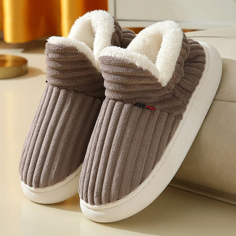 Plush Faux Fur House Slippers – Cozy Indoor Slide-On for Women & Men, Cushioned Footbed, Non-Slip Rubber Sole for Winter Loungewear | Thomler