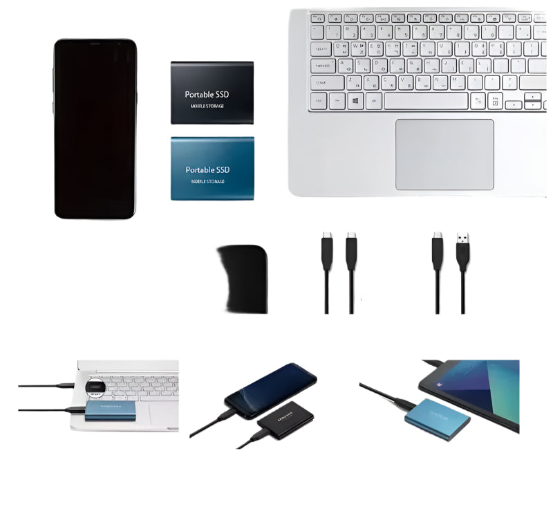 Portable Solid State Drive USB-C 3.1 High-Speed External Storage 500GB 1TB 2TB Shock-Resistant Compact Data Transfer Device for PC Mac | Thomler