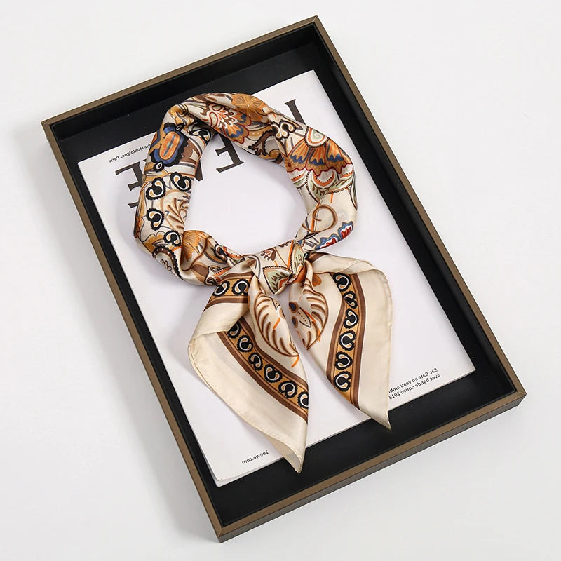 Silky Square Headwrap Scarf Versatile Neck Tie Headband Multi-Wear Hair Accessory for Women Fashion Bandana | Thomler