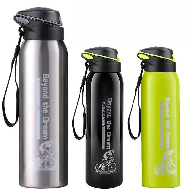 Insulated Stainless Steel Water Bottle with Sport Cap & Carry Loop – 17 oz Double Wall Bike Bottle for Cycling, Commuting & Outdoor Sports | Thomler