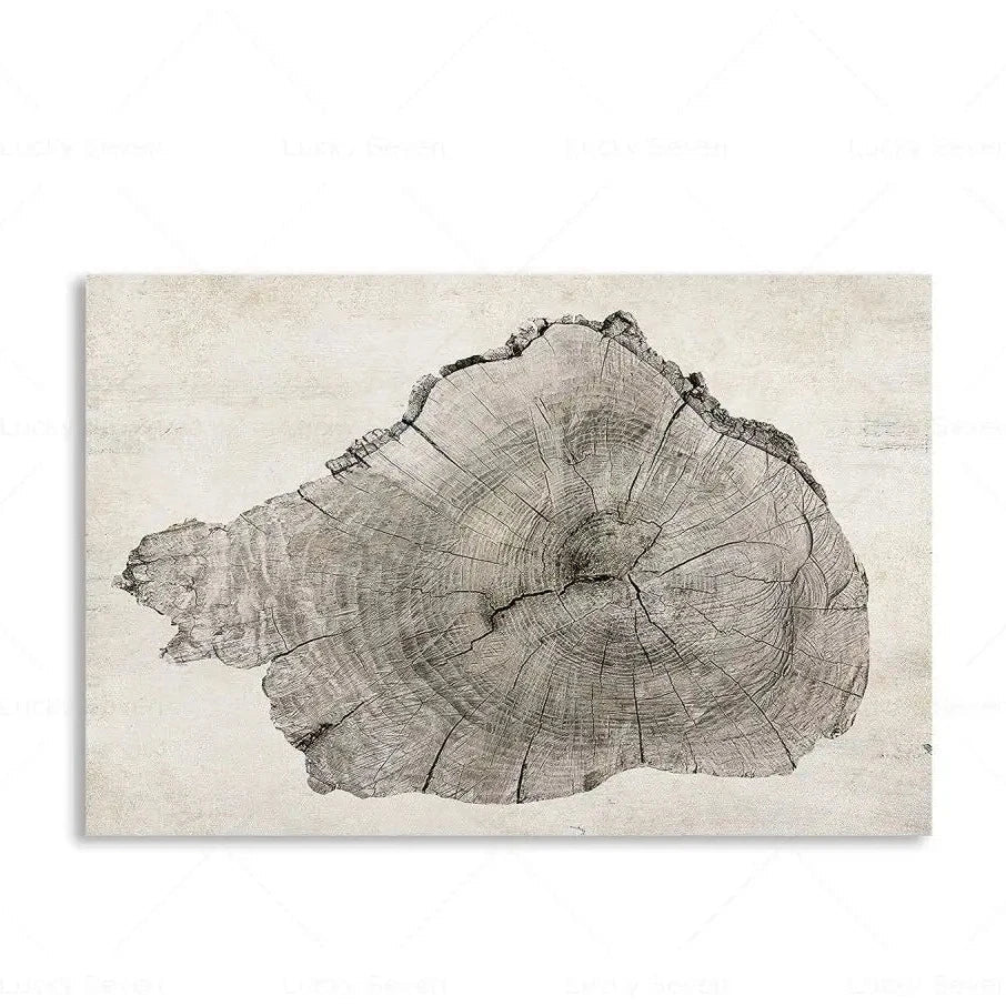Canvas Wall Art Polyester 24 in x 18 in Tree Rings Abstract Home Décor Rustic Modern Artwork | Thomler
