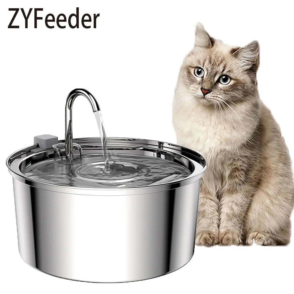 USB-Powered Hydration Station for Dogs & Cats 108 fl oz Stainless Steel Recirculating Bowl Silent Pump Dual Filter System for Small Medium | Thomler
