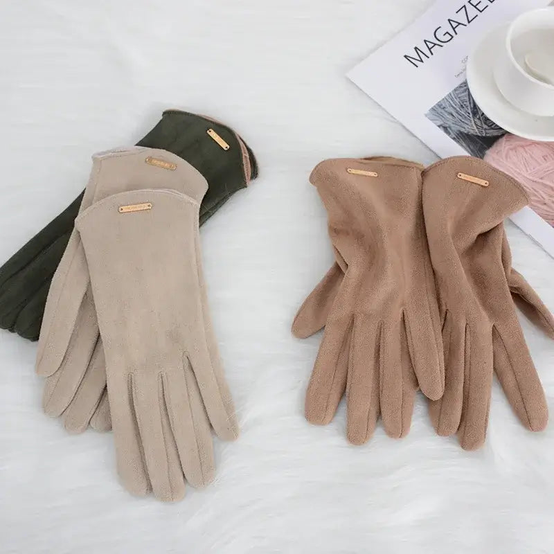 Touchscreen Winter Gloves – Windproof Faux Suede with Full Finger Coverage for Cold Weather | Thomler