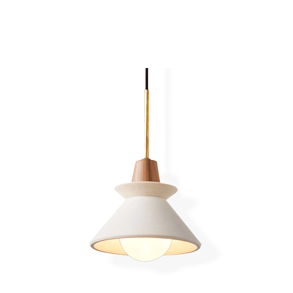 Pendant Light Resin Wood 8.7 in Dining Room Kitchen Island Hanging Ceiling Lamp Scandinavian Style | Thomler