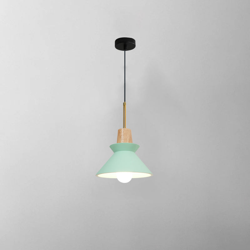 Pendant Light Resin Wood 8.7 in Dining Room Kitchen Island Hanging Ceiling Lamp Scandinavian Style | Thomler