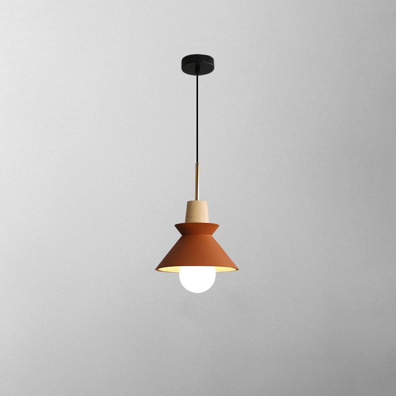 Pendant Light Resin Wood 8.7 in Dining Room Kitchen Island Hanging Ceiling Lamp Scandinavian Style | Thomler