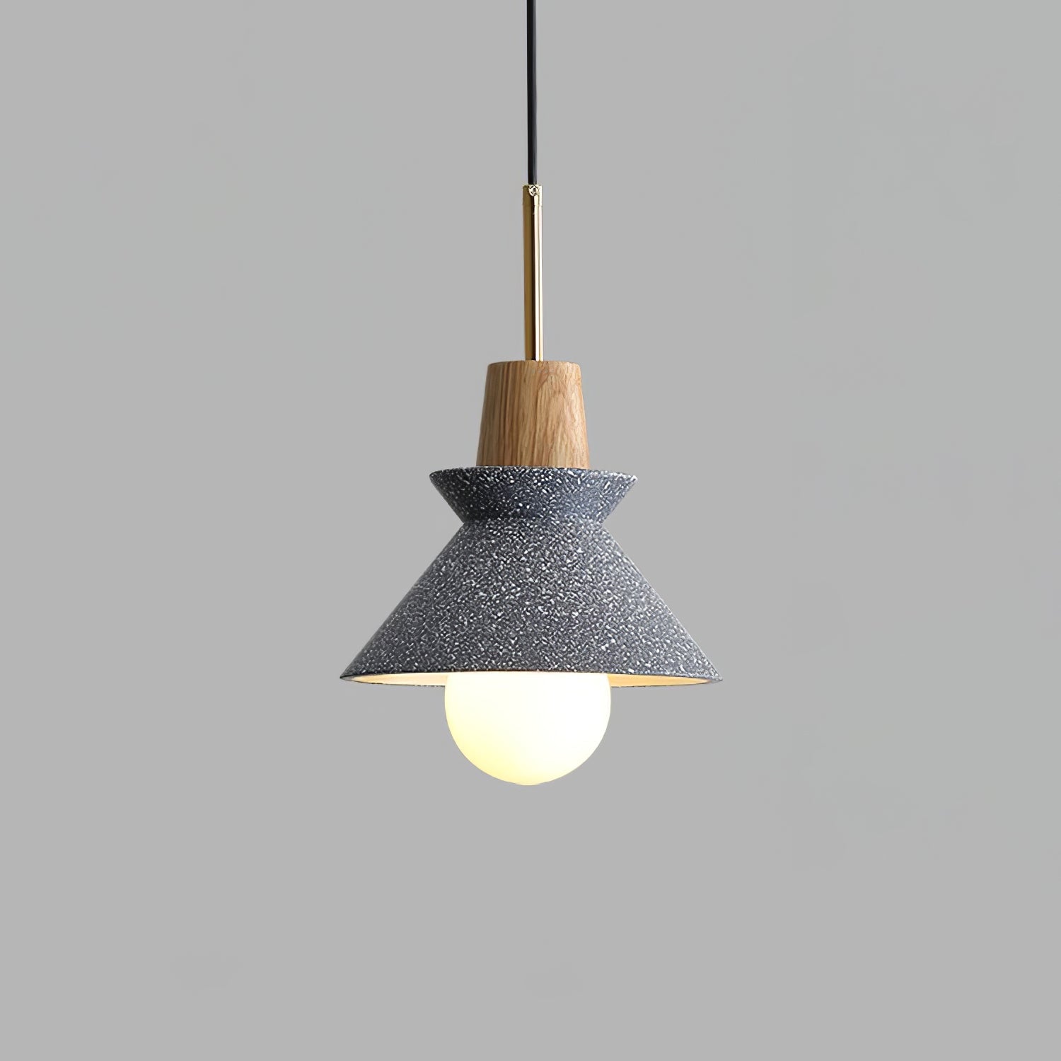 Pendant Light Resin Wood 8.7 in Dining Room Kitchen Island Hanging Ceiling Lamp Scandinavian Style | Thomler