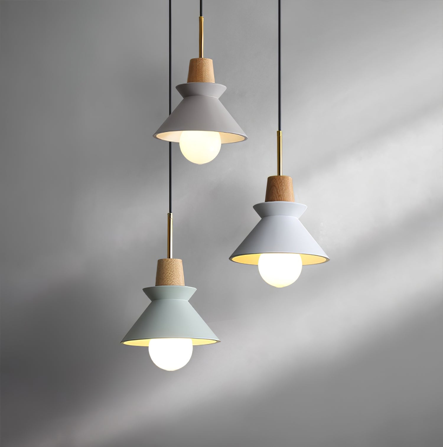 Pendant Light Resin Wood 8.7 in Dining Room Kitchen Island Hanging Ceiling Lamp Scandinavian Style | Thomler