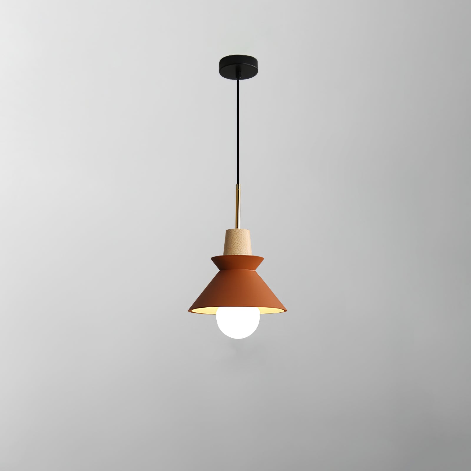Pendant Light Resin Wood 8.7 in Dining Room Kitchen Island Hanging Ceiling Lamp Scandinavian Style | Thomler