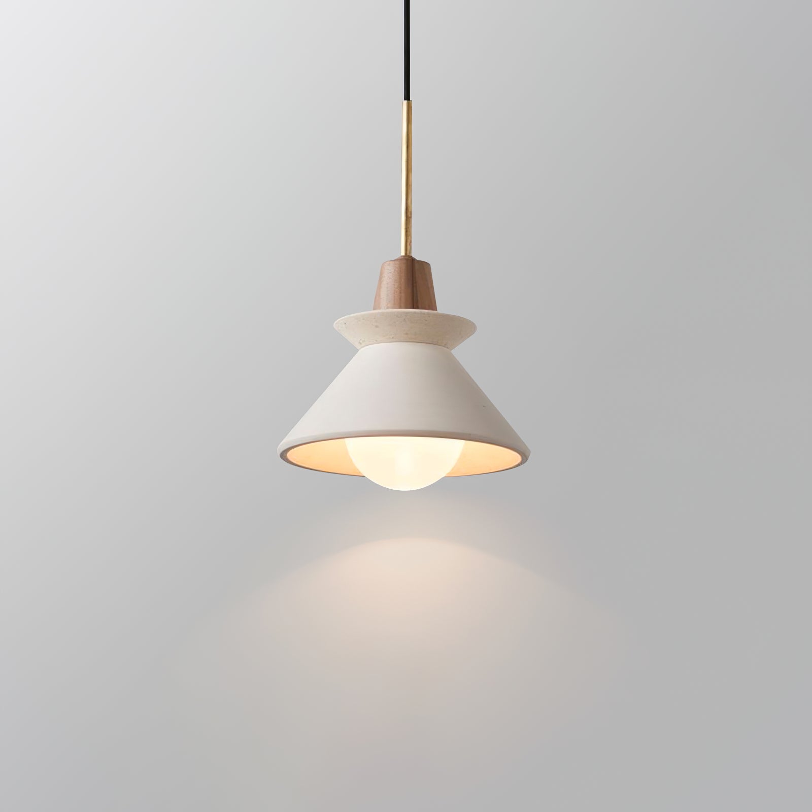 Pendant Light Resin Wood 8.7 in Dining Room Kitchen Island Hanging Ceiling Lamp Scandinavian Style | Thomler
