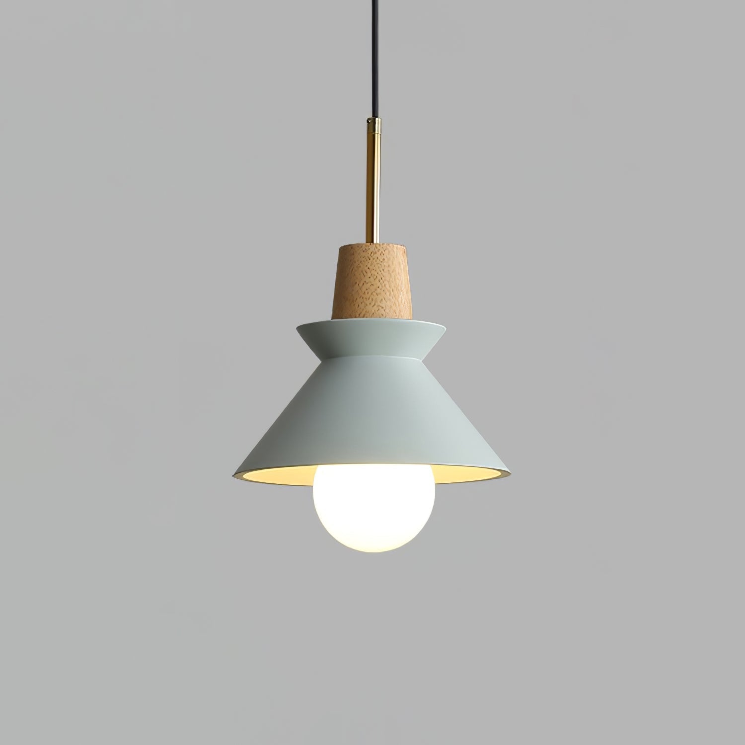 Pendant Light Resin Wood 8.7 in Dining Room Kitchen Island Hanging Ceiling Lamp Scandinavian Style | Thomler