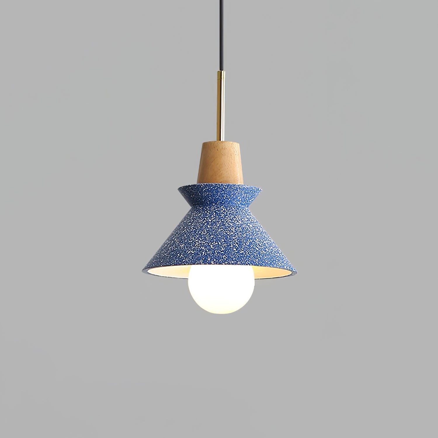 Pendant Light Resin Wood 8.7 in Dining Room Kitchen Island Hanging Ceiling Lamp Scandinavian Style | Thomler