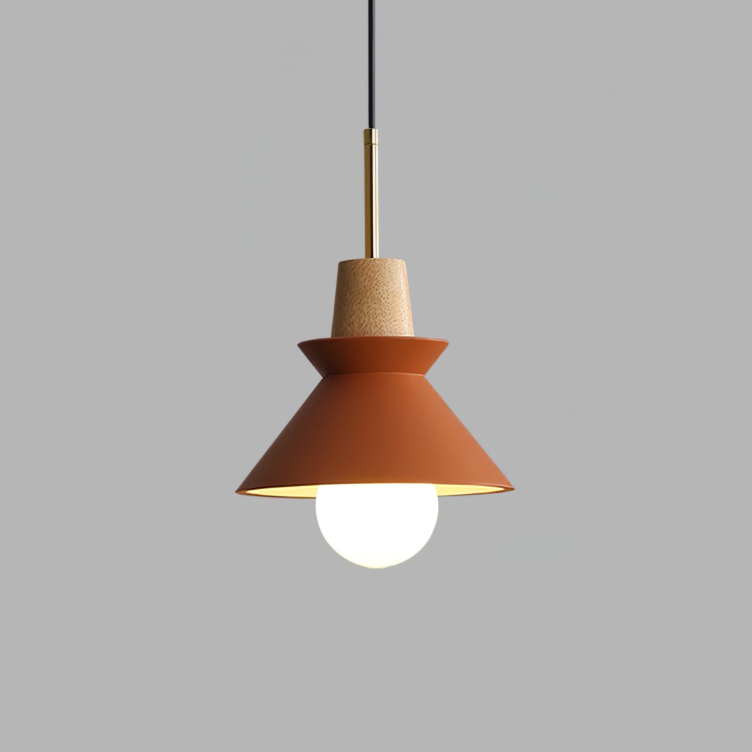 Pendant Light Resin Wood 8.7 in Dining Room Kitchen Island Hanging Ceiling Lamp Scandinavian Style | Thomler